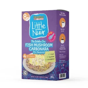 Little Nuur Fish Mushroom Carbonara (Mini Spaghetti) | 8 Bulan+